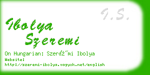 ibolya szeremi business card